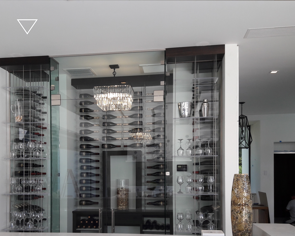 wine cellars are made with tempered glass